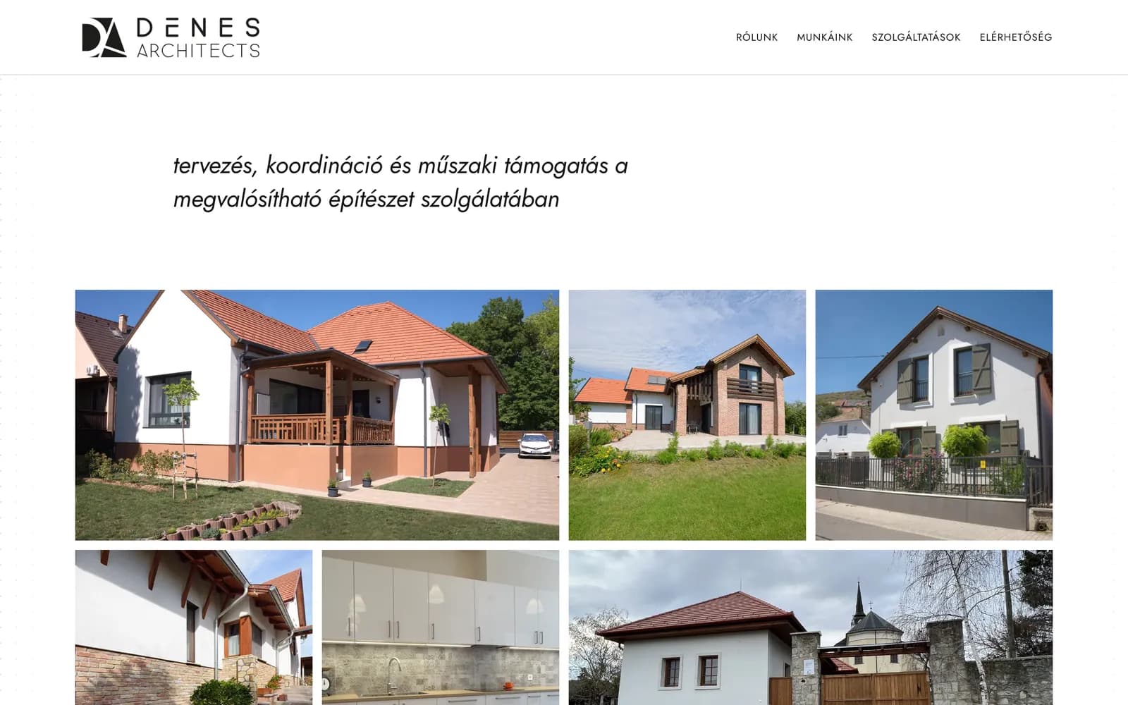 A denesarchitects.hu weboldal kezdőlapja