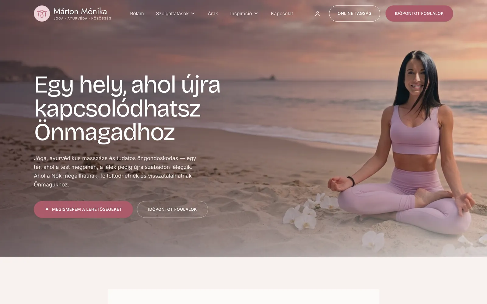 A martonmonika.com weboldal kezdőlapja
